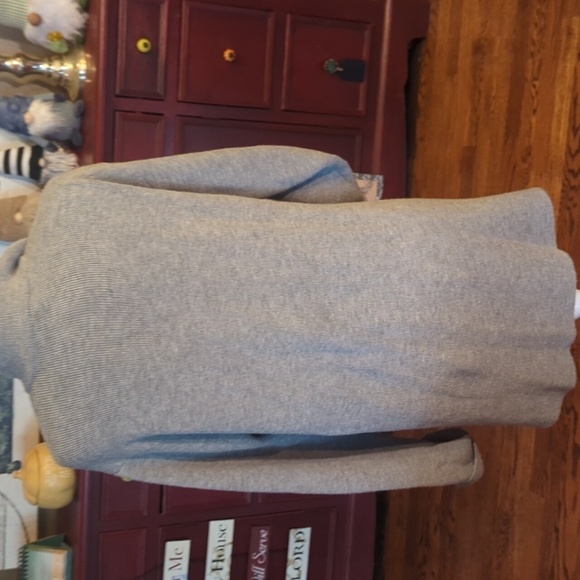 Talbots soft gray long length shawl collar duster cardigan wool blend sz M - Picture 6 of 13